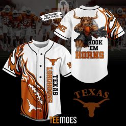 NCAA Texas Longhorns Custom Name Hook Em Horns Baseball Jersey