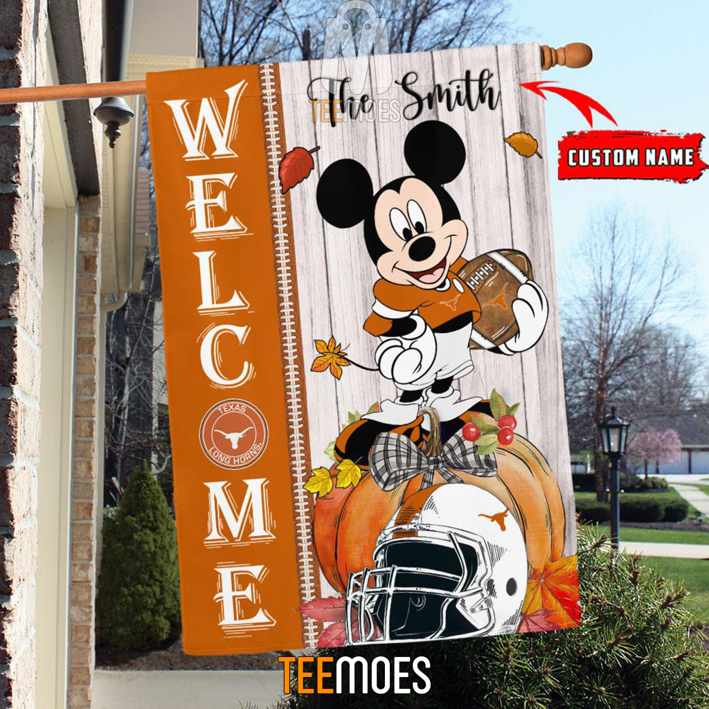 NCAA Texas Longhorns Custom Name Mickey House Flag
