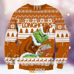 Alternative view of NCAA Texas Longhorns The Old Grinch Ugly Christmas Sweater