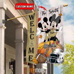 Alternative view of NCAA UCF Knights Custom Name Mickey And Minnie House Flag