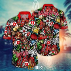 NCAA Utah Utes Flower Pattern Hawaiian Shirt