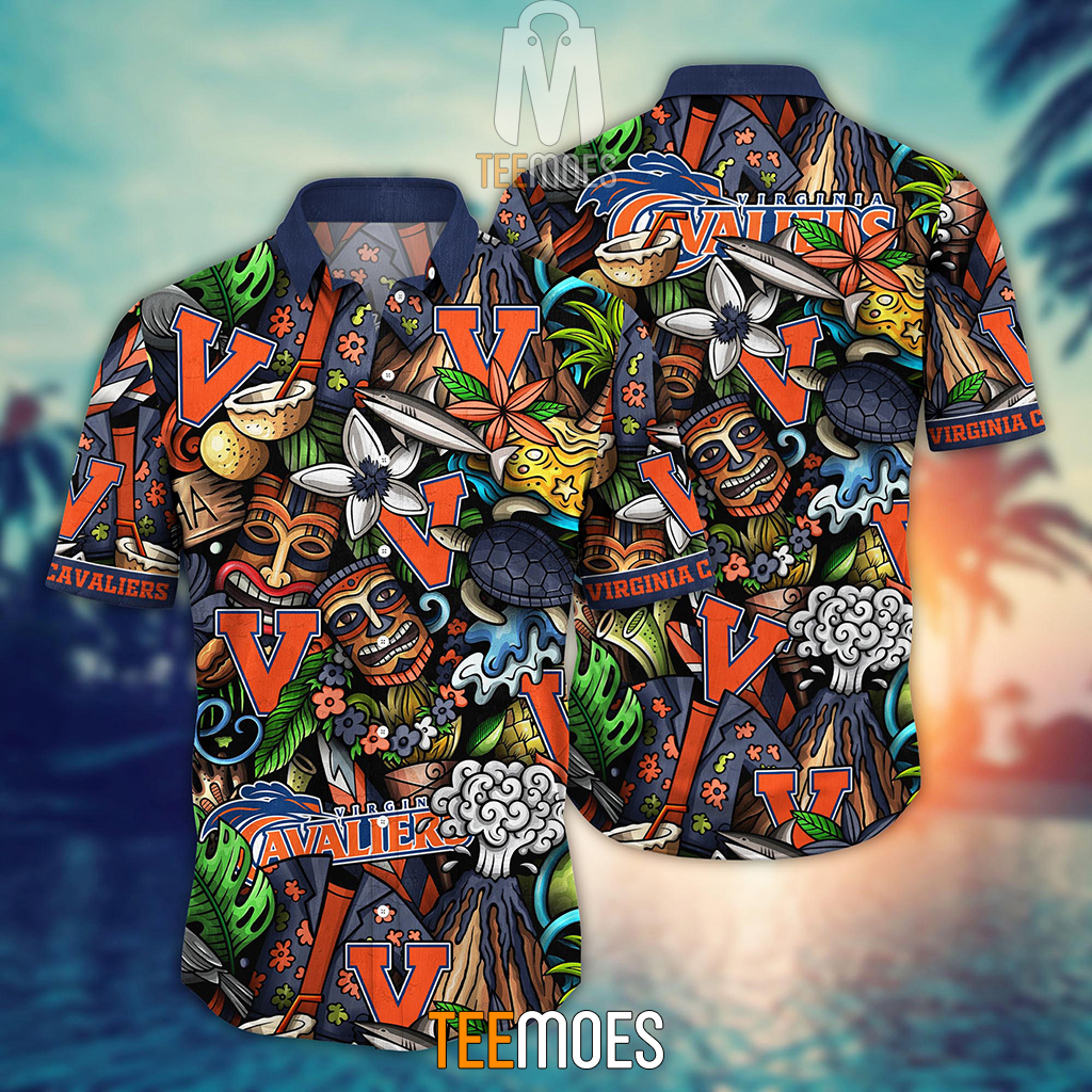 NCAA Virginia Cavaliers Flower Pattern Hawaiian Shirt