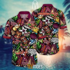 NCAA Virginia Tech Hokies Custom Name Flower Pattern Hawaiian Shirt