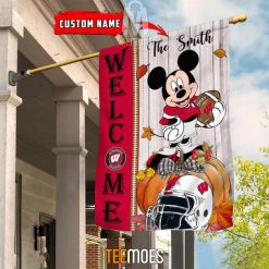 Alternative view of NCAA Wisconsin Badgers Custom Name Mickey House Flag
