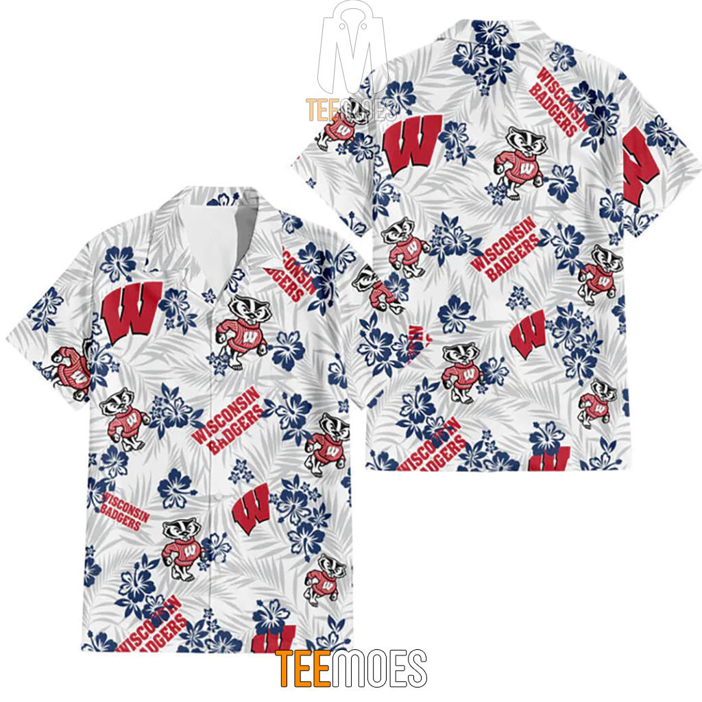 NCAA Wisconsin Badgers Floral Hawaiian Shirt