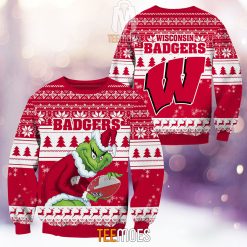 NCAA Wisconsin Badgers The Old Grinch Ugly Christmas Sweater