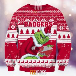 Alternative view of NCAA Wisconsin Badgers The Old Grinch Ugly Christmas Sweater