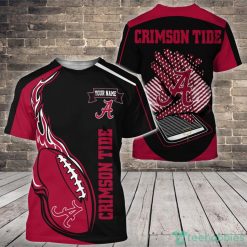 NCAA Alabama Crimson Tide Custom Name Fire Ball T-Shirt