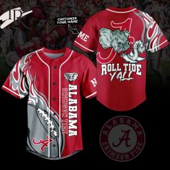 NCAA Alabama Crimson Tide Custom Name Roll Tide Yall Baseball Jersey