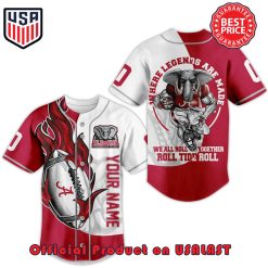 NCAA Alabama Crimson Tide Custom Name Where Legends Are Made Baseball Jersey