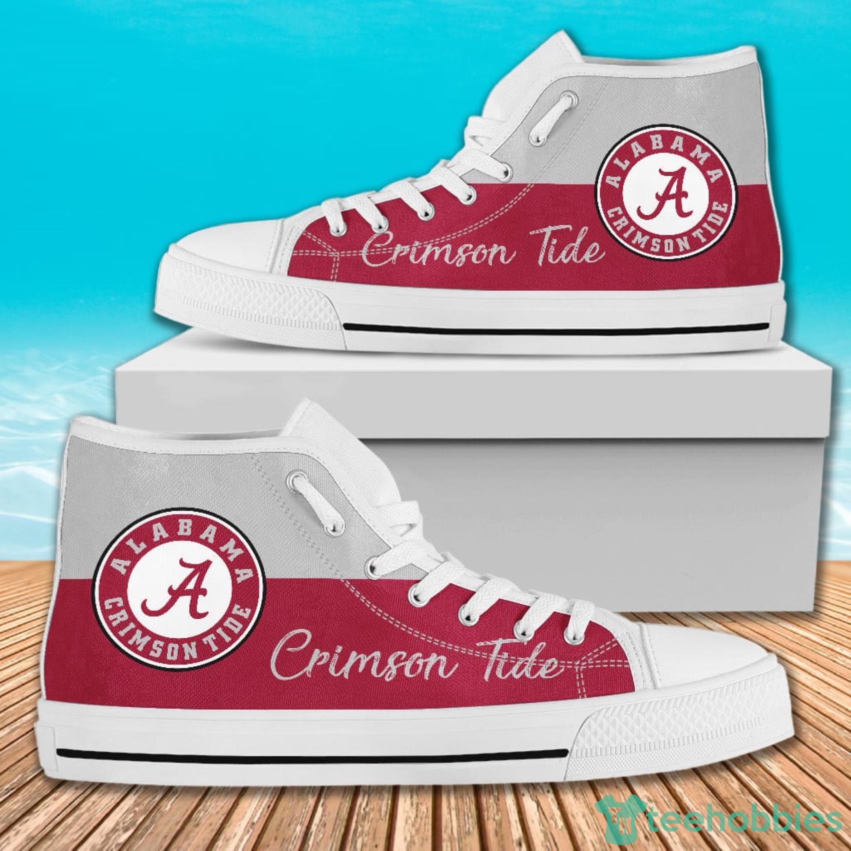 NCAA Alabama Crimson Tide Divided Colours Stunning High Top Shoes