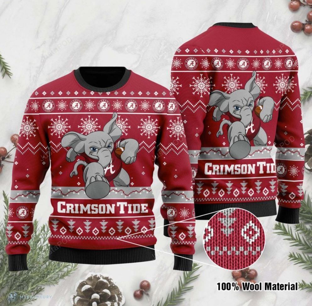 NCAA Alabama Crimson Tide Mascot Ugly Christmas Sweater