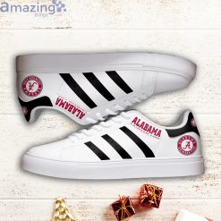 NCAA Alabama Crimson Tide White Black Stripes Stan Smith Shoes