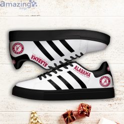 Alternative view of NCAA Alabama Crimson Tide White Black Stripes Stan Smith Shoes