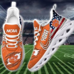 NCAA Clemson Tigers America Flag Max Soul Shoes