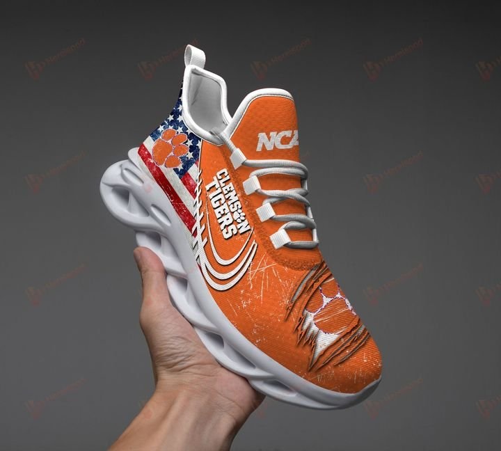 NCAA Clemson Tigers America Flag Max Soul Shoes - Image 3