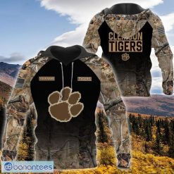 NCAA Clemson Tigers Custom Name Hunting Camo Style Pullover Hoodie