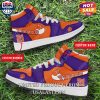 NCAA Clemson Tigers Custom Name Number Purple Orange Air Jordan 1 High Sneakers