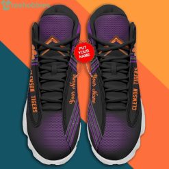Alternative view of NCAA Clemson Tigers Custom Name Purple Air Jordan 13 Shoes