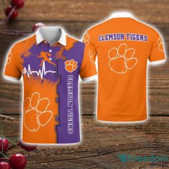 NCAA Clemson Tigers Heartbeat Polo Shirt