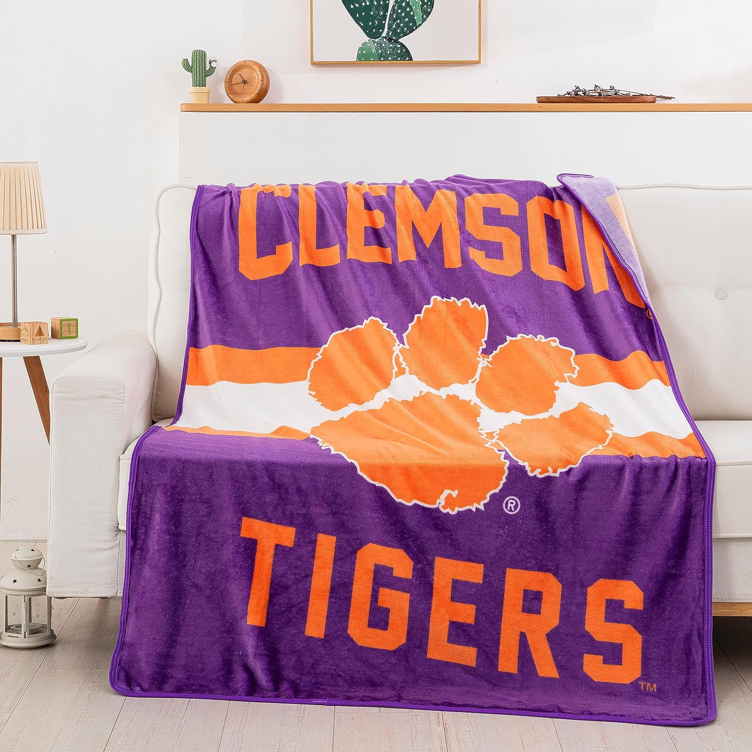 NCAA Clemson Tigers Purple Fleece Blanket