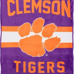 Alternative view of NCAA Clemson Tigers Purple Fleece Blanket