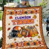 NCAA Clemson Tigers Welcome Fall Pumpkin Quilt Blanket