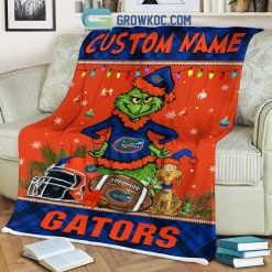 NCAA Florida Gators Grinch Christmas Fleece Blanket