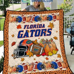 NCAA Florida Gators Welcome Fall Pumpkin Quilt Blanket