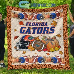 Alternative view of NCAA Florida Gators Welcome Fall Pumpkin Quilt Blanket