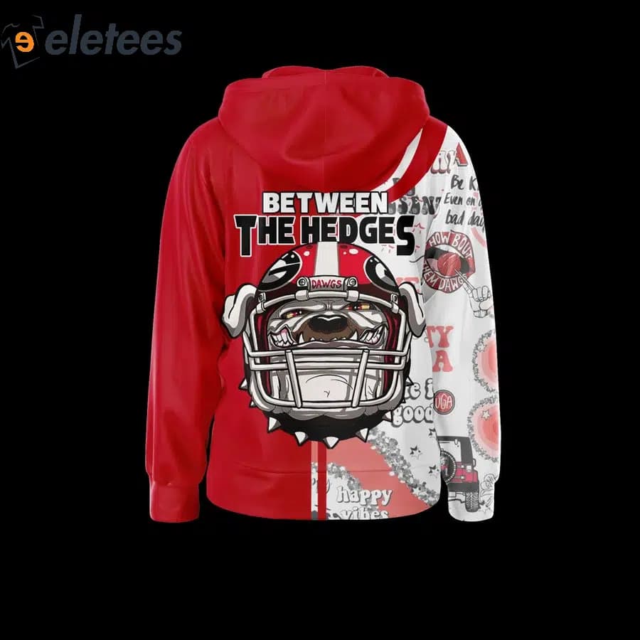 NCAA Georgia Bulldogs Between The Hedges Zip Up Hoodie - Image 3