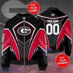 NCAA Georgia Bulldogs Custom Name Number Team Black Bomber Jacket
