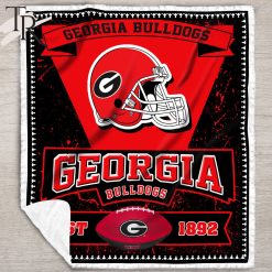 Alternative view of NCAA Georgia Bulldogs EST 1892 Black Fleece Blanket