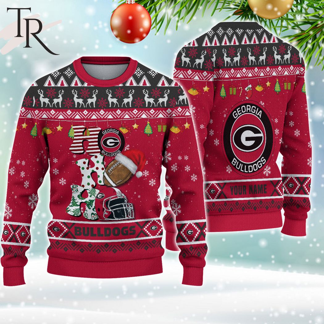 NCAA Georgia Bulldogs HO HO HO Ugly Christmas Sweater