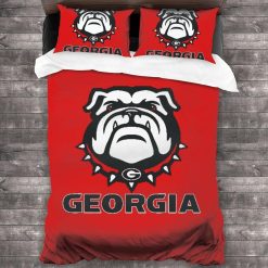 NCAA Georgia Bulldogs Red Bedding Set