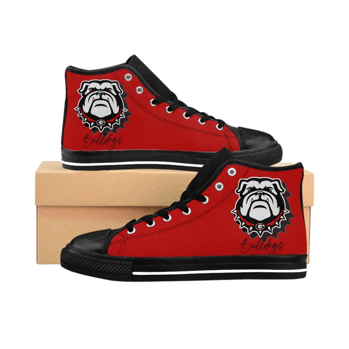 NCAA Georgia Bulldogs Red High Top Shoes