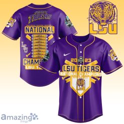 NCAA LSU Tigers 2023 National Champions Baseball Jersey