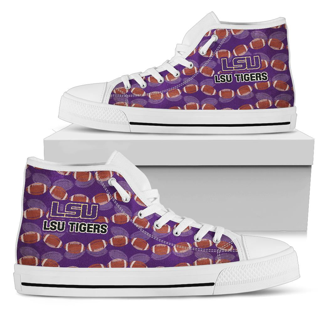 NCAA LSU Tigers Wave Of Ball High Top Shoes