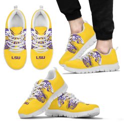 NCAA LSU Tigers Yellow Running Shoes