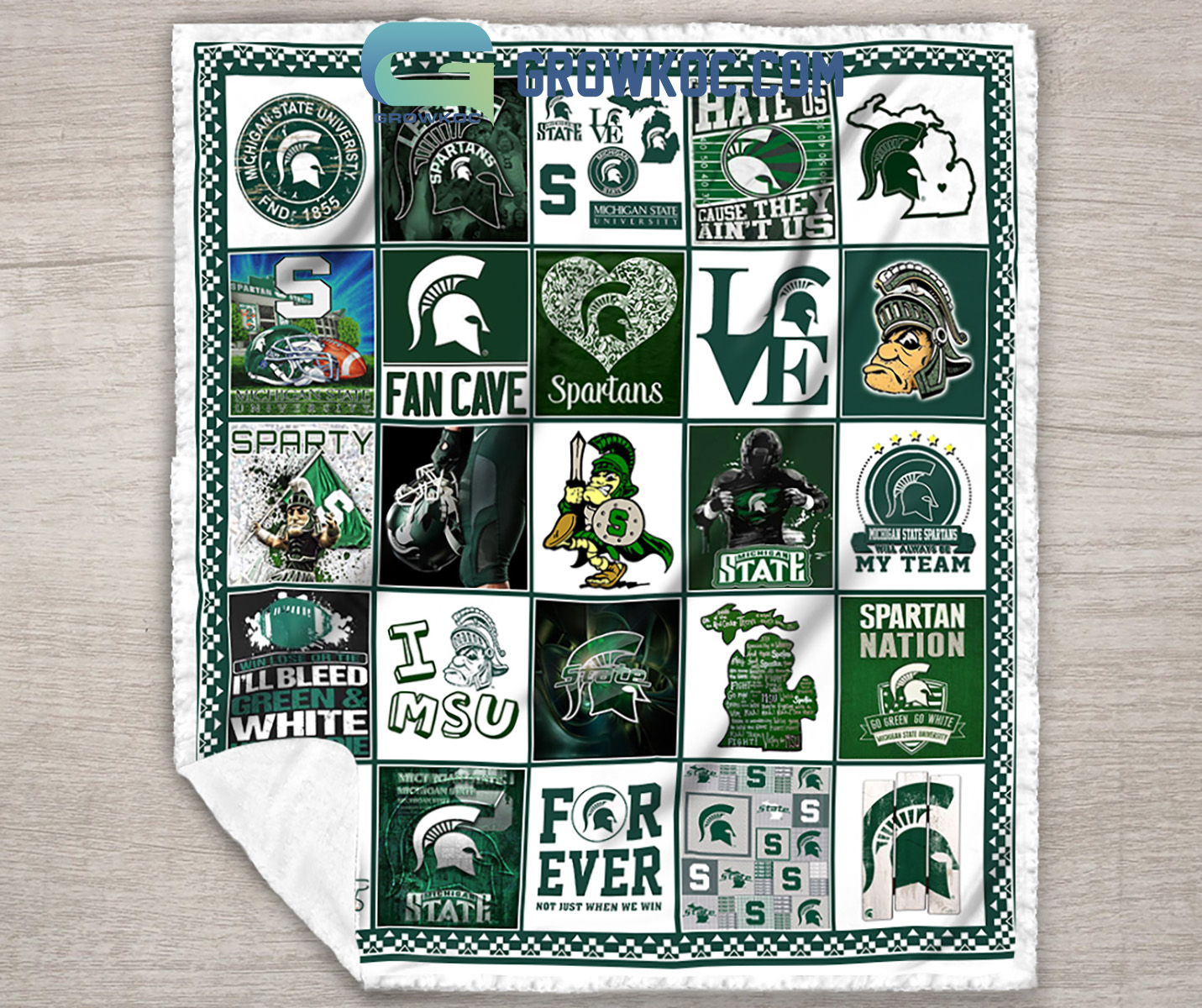 NCAA Michigan State Spartans Collection Design Fleece Blanket