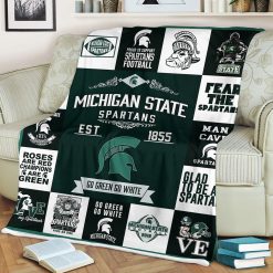 NCAA Michigan State Spartans Go Green Go White Fleece Blanket