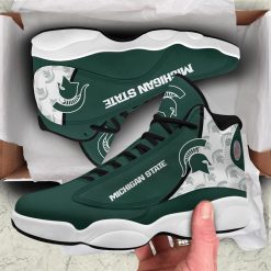 NCAA Michigan State Spartans Green Air Jordan 13 Shoes