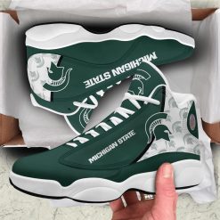Alternative view of NCAA Michigan State Spartans Green Air Jordan 13 Shoes