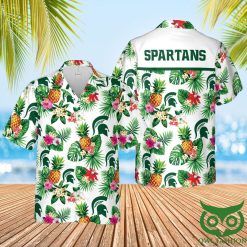 NCAA Michigan State Spartans Pineapple And Flower Hawaiian Shirt