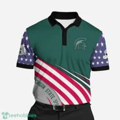 Alternative view of NCAA Michigan State Spartans US Flag Polo Shirt