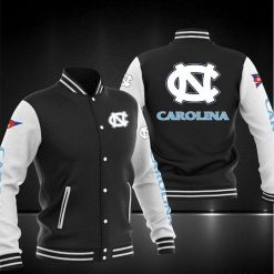 NCAA North Carolina Tar Heels Black White Baseball Jacket