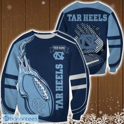 NCAA North Carolina Tar Heels Custom Name Fire Ball Sweatshirt