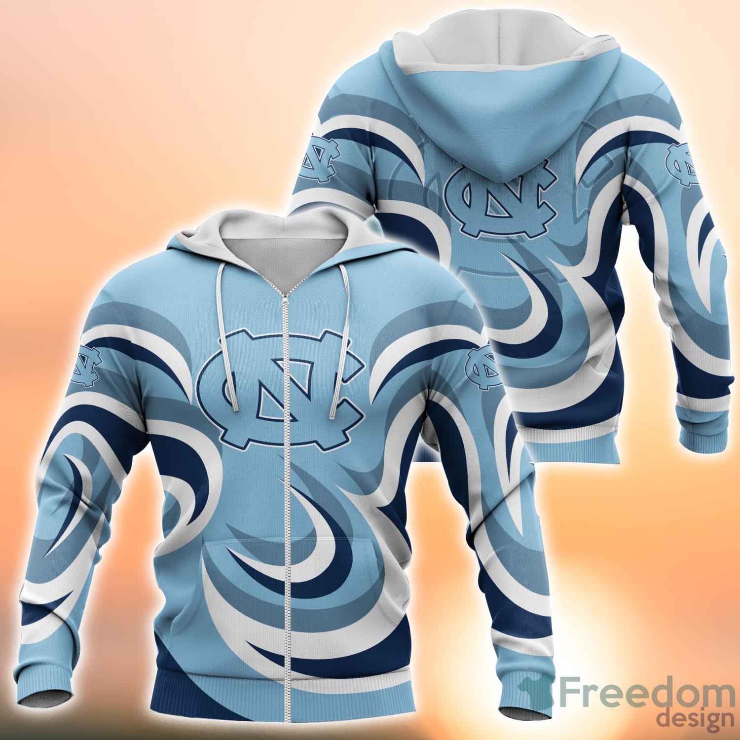 NCAA North Carolina Tar Heels Style Zip Up Hoodie