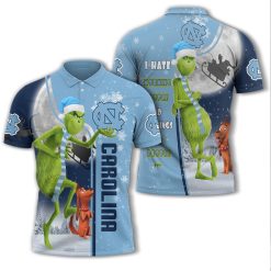 NCAA North Carolina Tar Heels The Grinch Christmas Polo Shirt