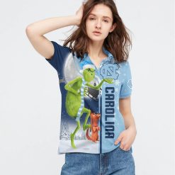 Alternative view of NCAA North Carolina Tar Heels The Grinch Christmas Polo Shirt